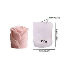 情人节玫瑰花蕾系列创意香薰蜡烛硅胶模具，玫瑰翅膀石膏装饰模具 DIY浪漫玫瑰翅膀香氛花卉装饰模具 - 白色 - 查看 7