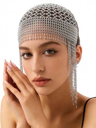 A Hand-Stitched And Hollowed-Out Decorative Hat With Beads