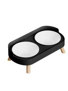 新款猫/狗高架双碗，集成食物和水碗，高架，有塑料/不锈钢/陶瓷材质可选，多种颜色可供您心爱的宠物选择