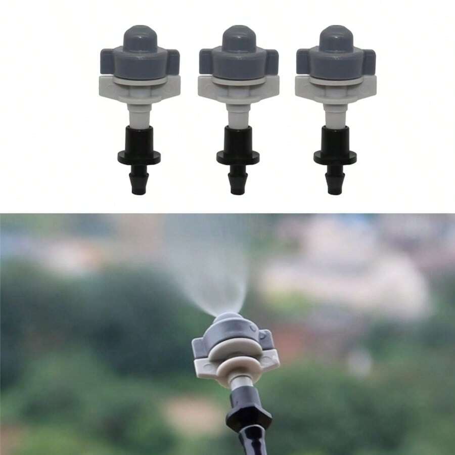 Adjustable Atomizing Micro Nozzle, 4-Point Thread/Flat Mouth Three-Way/Single Hook Drip Irrigation Nozzle, Greenhouse Orchard Vegetable Irrigation Water-Saving Nozzle, Garden Potted Flower Cooling And Humidification Atomizing Nozzle - Multicolor - View 1