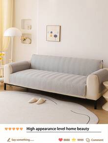 1 chiếc đệm sofa đa năng dùng được cả bốn mùa, kiểu dáng tối giản hiện đại, chống trượt và chống trầy xước do thú cưng, phù hợp với sofa 1/2/3/4 chỗ ngồi (Bán lẻ từng chiếc) - Màu Xám nhạt - Xem 4