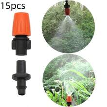 农业灌溉可调流量雾化微喷嘴，温室果园蔬菜灌溉节水喷嘴，花园草坪冷却除尘，滴灌毛细管匹配雾化喷嘴组合 - 彩色 - 查看 12