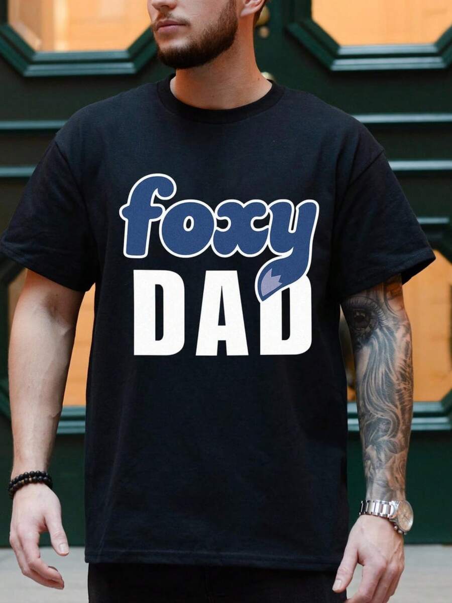 1pc Father's Day Shirt,Foxy Dad Shir, Walt Disneyworld Tee, Nick And Judy Shirt, Disneyland Dad Gift - 黑色 - 查看 1