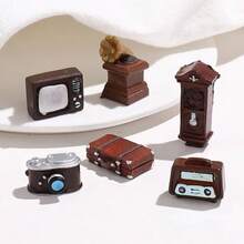 Bộ 2 món mô hình nhà cửa thu nhỏ, trang trí DIY, gồm TV cổ điển, điện thoại, máy ảnh, đàn piano, máy hát đĩa than, máy đánh chữ, vali, phụ kiện nhà búp bê, quà tặng sinh nhật bạn bè, đồ trang trí thủ công. - Nhiều màu - Xem 6