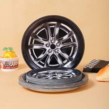 1 Set Car Tire Themed Birthday Party Supplies, Including Disposable Plates, Napkins, Cups, Tablecloth, And Banners, Suitable For 16 Guests, Ideal For Birthday, Wedding, Theme Party, Family Picnic - Multicolor - View 3