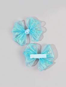 2pcs Multicolor Mesh Hair Bows For Baby Girls Elegant Mesh Alligator Clips Sparkly Tulle Hair Clips Sweet Casual Hair Barrettes Girls Gifts Hairpins Baby Hair Accessories - Multicolor - View 9