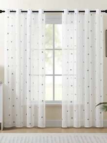 1/2 tấm rèm voan thêu cổ điển kiểu Châu Âu, rèm trắng trong suốt thích hợp cho phòng ngủ, ban công, phòng khách, rèm cửa sang trọng, rèm ren trắng thanh lịch được trang trí bằng họa tiết thêu lá tinh tế, rèm polyester mờ cho phòng khách, phòng ngủ, văn phòng và các dịp khác - Có thể giặt máy, rèm trang trí phòng ngủ. - Nhiều màu - Xem 9