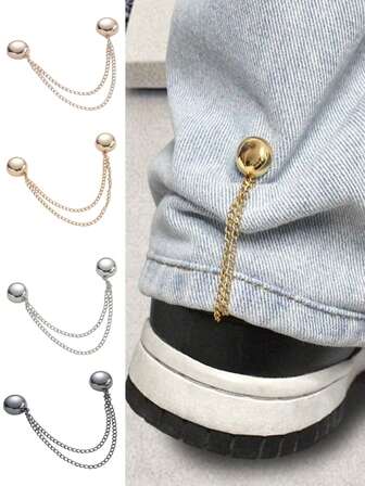 2pcs Adjustable Magnetic Pant Clips And Sleeve Clips - Alloy Material, Detachable Hem Clips, Suitable For Pants And T-Shirts, Seamless Clothing Waist Belt Tightener