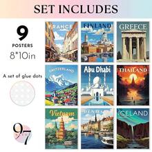 97 Decor Vintage Travel Posters Wall Art - Travel Art Prints For Wall Decor, Around World Destination Pictures Famous City Artwork For Classroom Decoration (8x10 Unframed),Travel - Travel - View 3