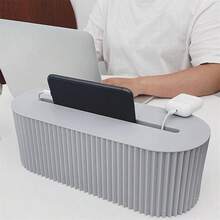 Oaoleer Cable Management Box With 10 Cable Ties, Organizer Box For Power Strips, Surge Protectors, Chargers, Adapters, TV Computer Wires Cable Hider Box For Home/Office - 海藍色 - 查看 4