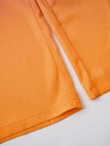 Bộ đồ nữ mới mùa xuân: Áo dài tay bằng vải satin màu chuyển sắc, cổ ve lật, vai xéo và quần dài kiểu dáng thường ngày. - Nhiều màu - Xem 10