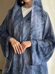 SuofeiMan Women's Fashion Middle Eastern Print Casual Long Robe Jacket, Elegant Robe Suitable For Daily Casual, Travel, Holiday, Vacation Or Party Occasions, Spring/Summer - Blue - View 5