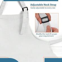 Adjustable Cotton Chef Aprons With 2 Pockets And Complimentary Bandana, Kitchen Apron For Women And Men,2Pack-White - 2pack-white - View 5