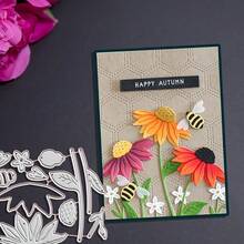 1个花朵金属切割模具，适用于DIY剪贴簿、卡片制作、压花和纸艺——兼容压花机，可手动使用，用于相册装饰工具 - 銀色 - 查看 8