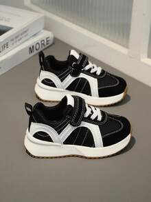 1 Pair Kids Casual Sports Shoes, Girls' Fashion Comfortable Athletic Sneakers, Boys' Running Shoes, Anti-Slip Soft Sole Toddler Runners, Baby First Walking Shoes - Black - View 5