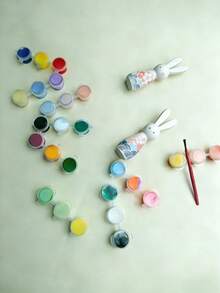 3 قطع/9 قطع طقم رسم خشبي على شكل أرنب، مجموعة الرسم اليدوي، ألوان، أرانب خشبية، فرش، لوازم يدوية إبداعية، عودة إلى المدرسة، التخرج، أحداث الحفلات، هدايا عيد ذات معنى - متعدد الألوان 2 - مشاهدة 5