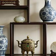 中国铜合金葫芦扇，龙凤香炉，琵琶形香炉，小吉祥云香，鹅梨香，檀香