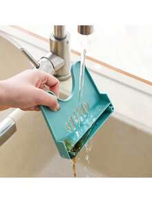 1 pieza Organizador de cocina multifuncional - Soporte para cucharas y utensilios de ABS resistente a la oxidación con bandeja de drenaje, estante para almacenar tapas de ollas - Multicolor - Ver 5