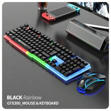 USB Schwimmende mechanische Tastatur und Maus Set, kabelgebundene Tastatur mit taktiler Rückmeldung für Gaming und Büronutzung