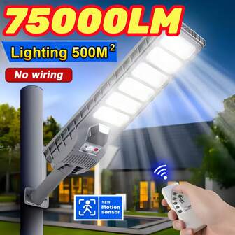 75000LM Kraftfull LED Sollampa Utomhus Reflekterande Belysning Solljus Solvägglampa Med Rörelsesensor Superljus Radar Induktion Fjärrkontroll Trädgårdslampa För Trädgård Jier Ö Staket Villa Nattbelysning Dekorativ Ljus