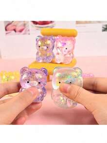 1/2/3/4pcs Squeeze Sensory Stress Relief Toys, Squeezing Sugar Ball Fidget Toys, Containing Viscous Substance, Suitable For Relieving Anxiety, Autism, ADHD, Restlessness And Other Symptoms - Multicolor - View 3