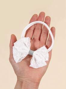 6pcs Silver Metallic Lace Headbands, Shiny Crown Plush Headbands For Baby Girls, Silver Glitter Hairbands, Cute Fabric Headbands For Infants, Baby Girl Gifts, Casual Headwraps, Baby Hair Accessories - Silver - View 8