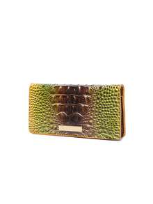Classic Crocodile - Patterned Wallet - Zippered Pocket & Card Holders, Ideal For Daily Use - Cá Vàng Nâu - Xem 7