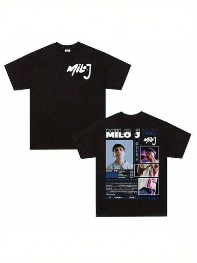 Camiseta del nuevo álbum de la gira 2025 del rapero MILO J, moda masculina, camiseta casual de manga corta, unisex, hip hop, retro, de algodón, ropa de calle