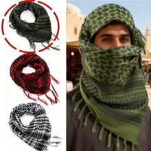 1pc Autumn/Winter New European & American Style Desert Scarf, Men's Headscarf, Motorcycle Riding Arabic Headwrap, Soft & Warm Outdoor Style - Multicolor - View 4