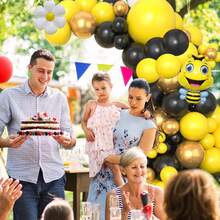 119pcs Bee-Themed Balloon Arch Set, Includes Bee And Daisy Foil Balloons, As Well As Yellow, Black, And Gold Latex Balloons. Perfect For Birthday Parties, Baby Showers, Engagements, Weddings, Bridal Showers, And Bee-Themed Party Decorations. - Multicolor - View 8