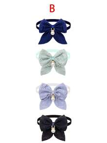 Gravata borboleta de renda com pérolas (4/8 peças), ajustável para animais de estimação, ideal para uso diário em cães e gatos de pequeno porte. Um acessório universal para todas as estações, perfeito para gatos e cães. Estilos variados. - Multicolorido - Ver 13