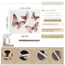 1pc Canvas Wall Art Butterfly Design _ Pink Watercolor Butterfly Painting _ Burgundy-Style Artwork _ Printable Wall Decor _ Girls' Room Decor Baby Room Supplies Girls' Bedroom Decorative Art - Framed Nursery Wall Art Perfect For Children's Room Decor, Playroom Decor Children's Room Decor Nursery Decor