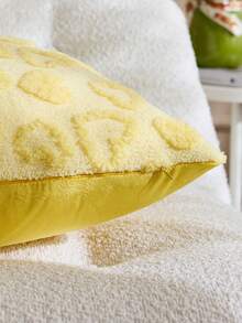 1个/2个情人节爱心压纹装饰枕套（不含枕芯），双面荷兰亚麻布面料，方形抱枕套，节日家居装饰枕，柔软天鹅绒面料，现代风格，适用于沙发、卧室、宿舍 - 黃色 - 查看 6