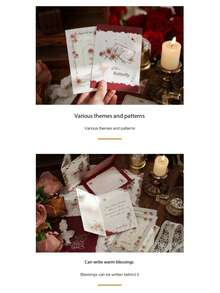 New Year, Valentine's Day, Thanksgiving, Mother's Day, Rose And Butterfly Retro Folding Greeting Cards, Gift Cards, Message Cards, Handwritten Floral Cards, General Holiday Greeting Cards. - Multicolor - View 9