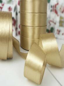 22 Meters (866 Inches) Of Champagne Gold Satin Ribbon, 1-Inch Wide Roll, For Gift Wrapping, Wedding Bouquets, DIY Crafts, Luxury Event And Party Decorations, Valentine's Day/Mother's Day Gift Wrapping Ribbons, Wedding Decorations, Party Supplies, Elegant Ribbons, Luxury Decorations, High-Quality Ribbons. - Multicolor - View 3
