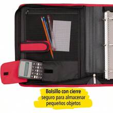YQQ Five Star Carpeta con Cierre de 2" 380 hojas y Expandible hasta 880 hojas. Rojo. 725381234 - COLORROJO - Ver 4