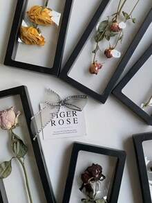 1pc Dried Rose Flower Storage Photo Frame Display Frame (Excluding Fresh Flowers And Base) Black Transparent Flower Rack DIY Dried Flower Rack Valentine's Day Gift, Easy To Store And Dustproof, Home Dried Flower Storage Display Box, Transparent Accessory Packaging Box (9.06inx3.54in) - White - View 7
