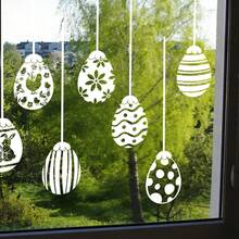 1pc Large Cartoon Easter Egg Window Cling Decal, Removable Static Cling Glass Sticker, Bedroom Living Room Entryway Wall Decor - Multicolor - View 5