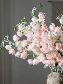 MEHELANY 1 Bông hoa chuông xanh màu hồng nhạt nhân tạo, cao 90cm (2,95ft), làm bằng lụa, cây giả ngoài trời, hoa nhựa, hoa linh lan nhân tạo, thích hợp trang trí nhà cửa, văn phòng, để bàn, bình hoa cao, trang trí nhà cửa, đám cưới, sân vườn. - Màu Hồng baby - Xem 5