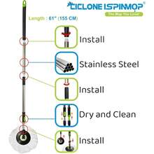 Spinning Mop And Bucket With Wringer Set For Home - 360 Spin Mop With Adjustable Handle And Bucket With Wheels - 1 Microfiber Mop Head - Mop And Bucket Set For Floor Cleaning At Home Office Hotel - 黑綠 - 查看 6