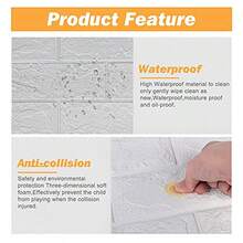 12pcs/6pcs 3D Wallpaper, Vinyl Wall Stickers, Faux Brick Texture, Bedroom Home Decor, Living Room TV Background, Wallpaper Renewal, 3D Stickers, Brick Pattern, Easy To Stick, Replaceable, Waterproof, Trimmable, Simple DIY, Indoor Decorative Stickers, Wall Decals, Living Room, Kitchen - White - View 9