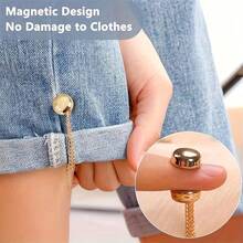 2pcs Adjustable Magnetic Pant Clips And Sleeve Clips - Alloy Material, Detachable Hem Clips, Suitable For Pants And T-Shirts, Seamless Clothing Waist Belt Tightener