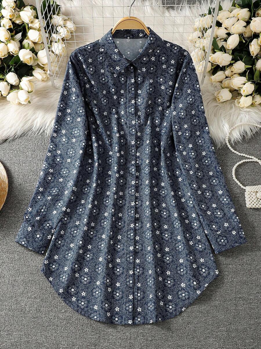 女士全印花长袖阿拉伯风格上衣 - 彩色 - 查看 1