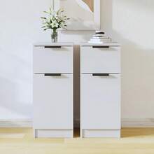 Larryhot Credenze 2 pz Bianche 30x30x70 cm in Legno Multistrato,Robusto e durevole, facile da montare, la scelta ideale per l'arredamento della casa - Bianco - Visualizzare 1