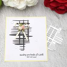 1pc Asymmetrical Grid Line Metal Cutting Mold, Line Background DIY Scrapbooking Embossing Mold Template, Greeting Card Making Template, Suitable For Album And Card Making, Handmade Card Tool - Silver - View 12