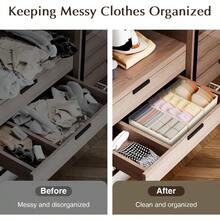 Drawer Organizer Foldable Fabric Storage System Drawer Inserts For Cupboards Wardrobe Organiser For Clothes Beige Pack Of 4 - Beige2Medium2Small - View 7