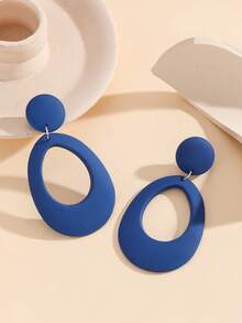 奶油甜甜圈树脂耳环，简约亚克力圆形开口耳环，轻盈百搭，温柔优雅，修饰脸型 - 彩色 - 查看 16