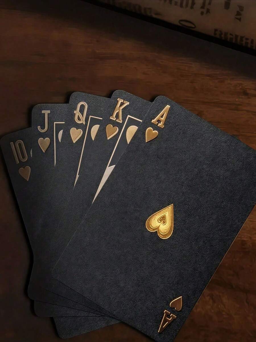 Waterproof & Flexible Playing Cards, With Box, Cool Design, Ideal For Parties, Games, Gifts And Celebrations. Black Playing Cards, Gift>Black, Playing Cards, Party, Camping, Suitable For Indoor And Outdoor Use. - Multicolor - View 1