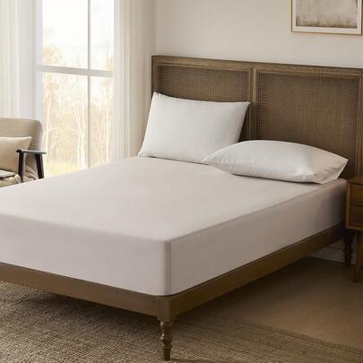 1pc Khaki 100% Cotton Fitted Sheet Deep Pocket Plain Soft Breathable Bedding Fitted Sheet For Bedroom All-Season Comfortable Mattress Protector, Mattress Cover For Bed, Bed Sheet, Soft And Breathable, For All Size Bed -Twin, Full, King, Queen Size Sheet Deep Pocket Up To 11.8 Inch Deep Pocket Bed Sheet Bedspread Back School Bedding Dormitory Sheet