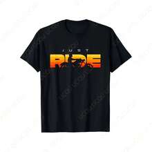 Camiseta de motociclista Just Ride, estilo retro, equipo para exteriores, unisex, de verano, ideal como regalo - Negro - Ver 1